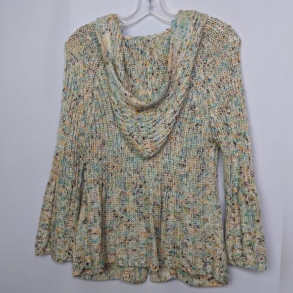 Vertigo Open Knit Single Snap Hooded Cardigan M - Picture 8 of 9